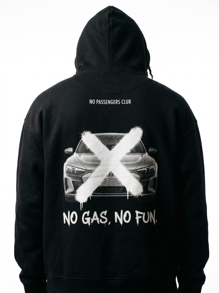 E-TRON NO FUN™ Relaxed Black Hoodie