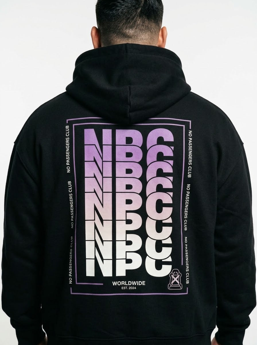 NPC FADE Relaxed Black Hoodie