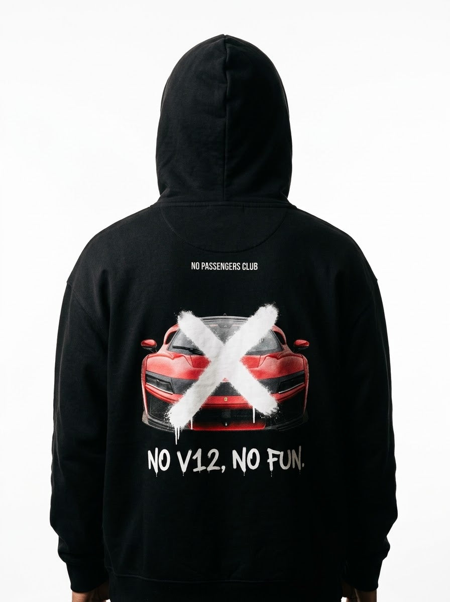 F80 NO FUN™ Relaxed Black Hoodie