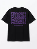 PURPLE BLURRY Oversized Black T-shirt