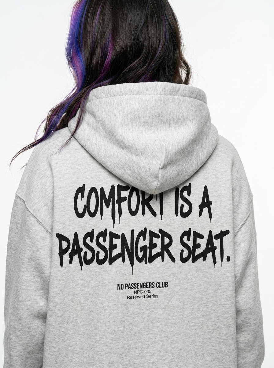 PASSENGER SEAT Relaxed Grey Hoodie
