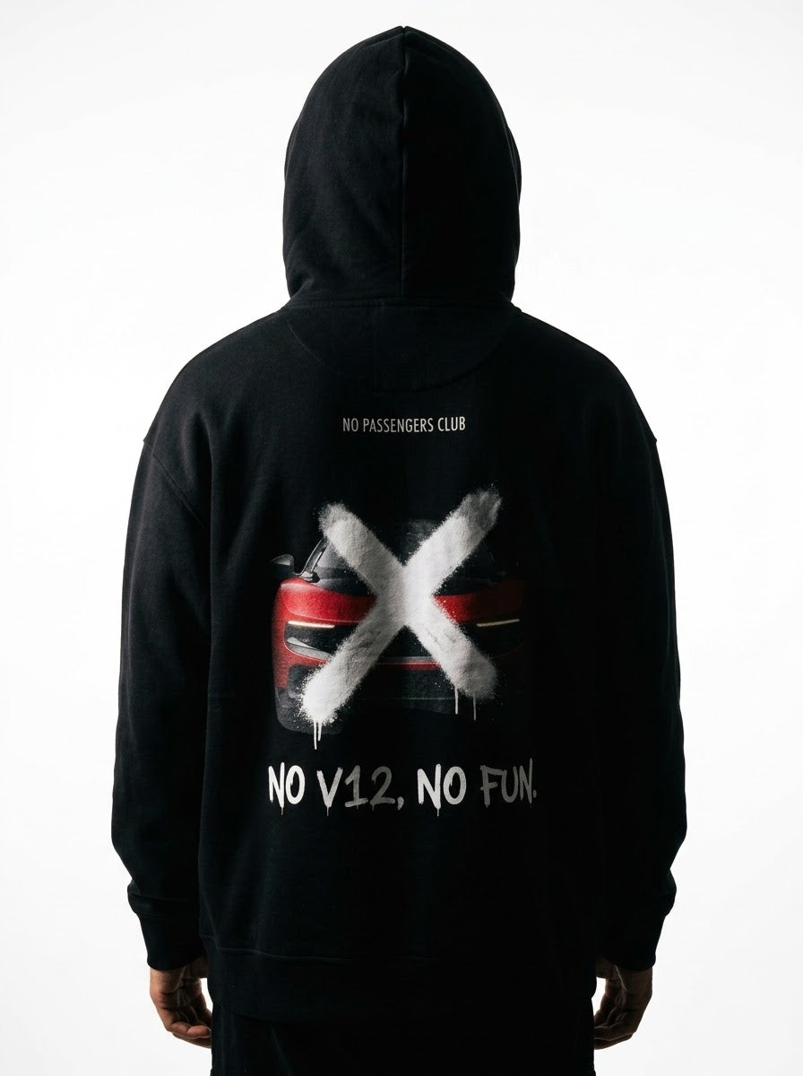 LUCE NO FUN™ Relaxed Black Hoodie