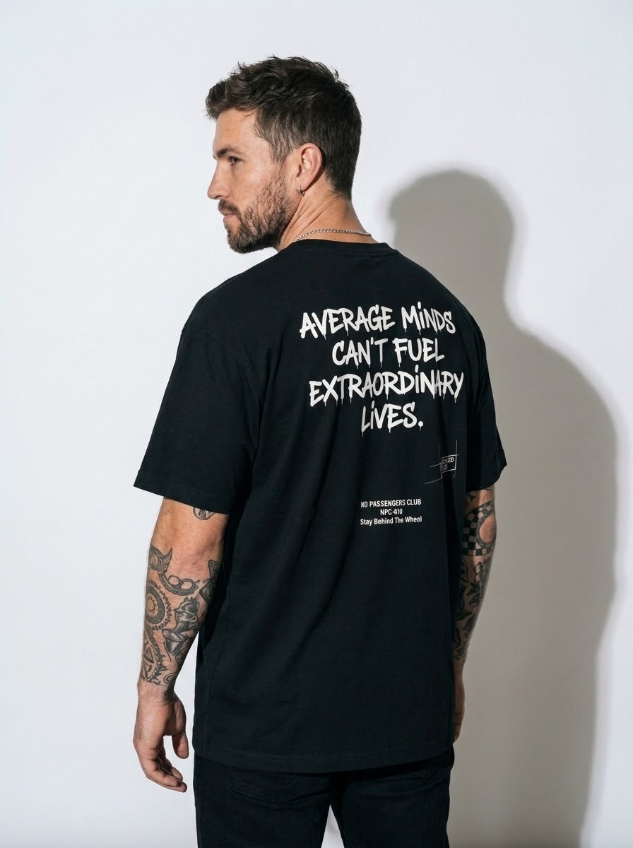 AVERAGE MINDS Oversized Black T-shirt
