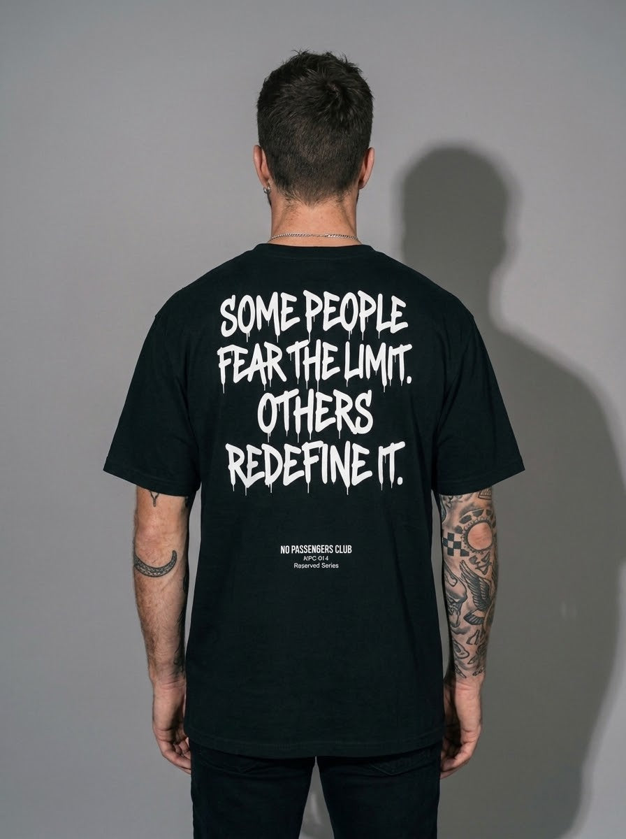 FEAR THE LIMIT Oversized Black T-shirt