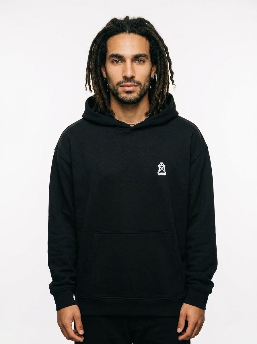 NO BACKSEAT Relaxed Black Hoodie