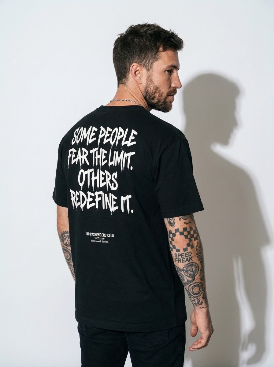 FEAR THE LIMIT Oversized Black T-shirt