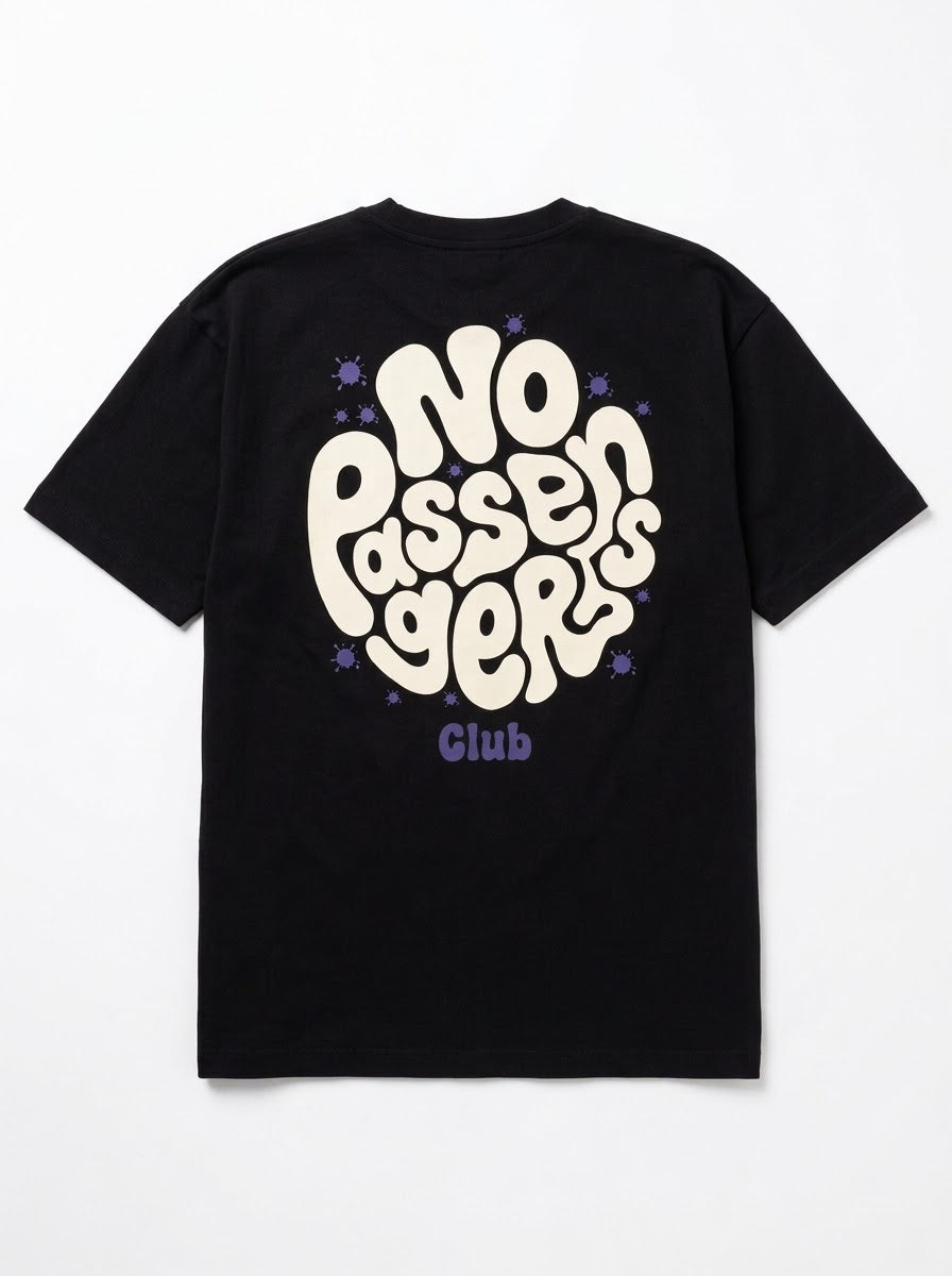 SOFT NO PASSENGERS Oversized Black T-shirt