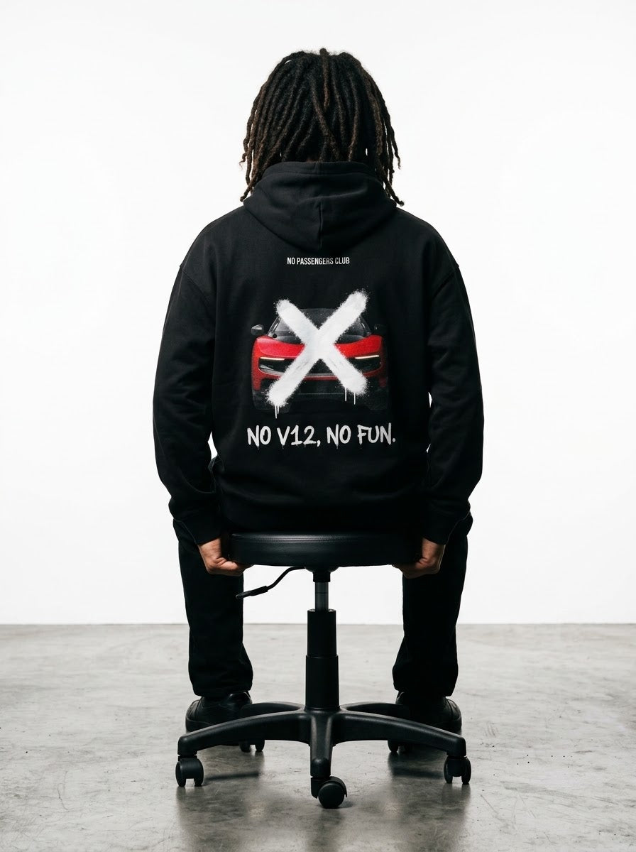 LUCE NO FUN™ Relaxed Black Hoodie