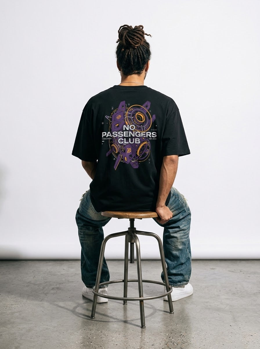 CYBER NPC Oversized Black T-shirt