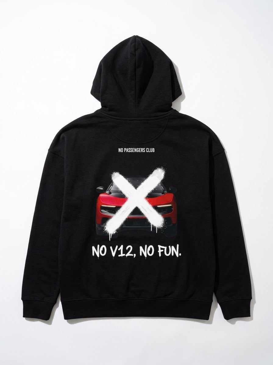 LUCE NO FUN™ Relaxed Black Hoodie