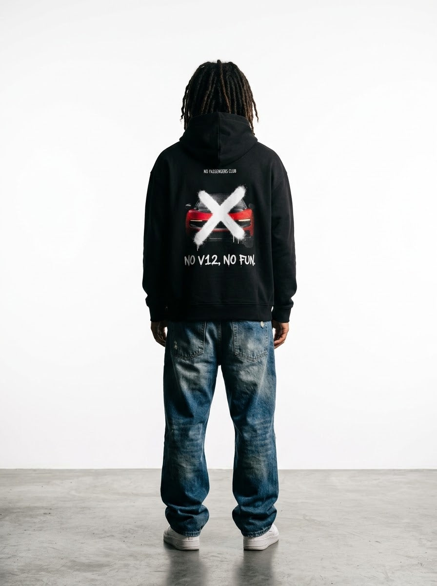 LUCE NO FUN™ Relaxed Black Hoodie