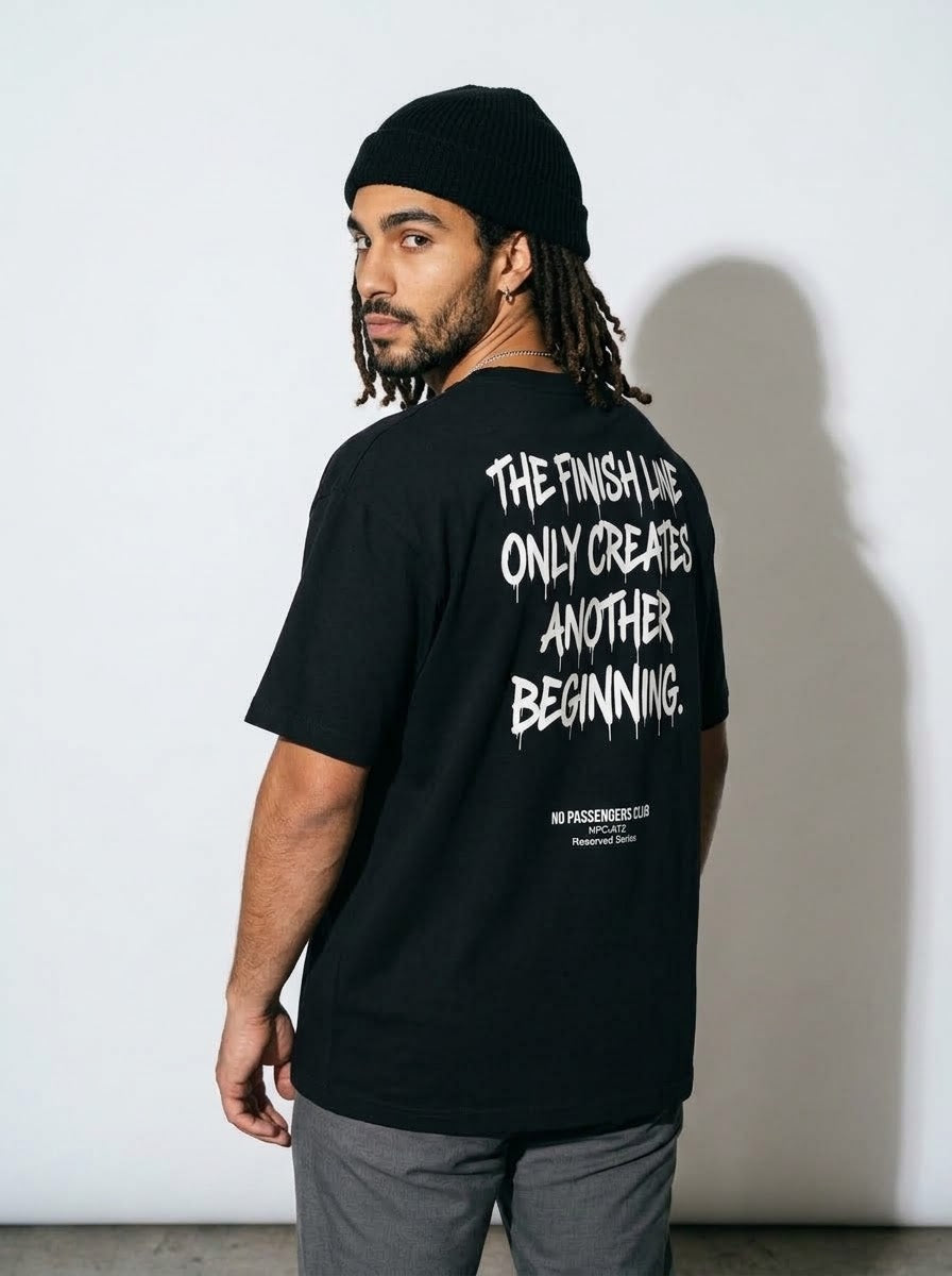 THE FINISH LINE Oversized Black T-shirt