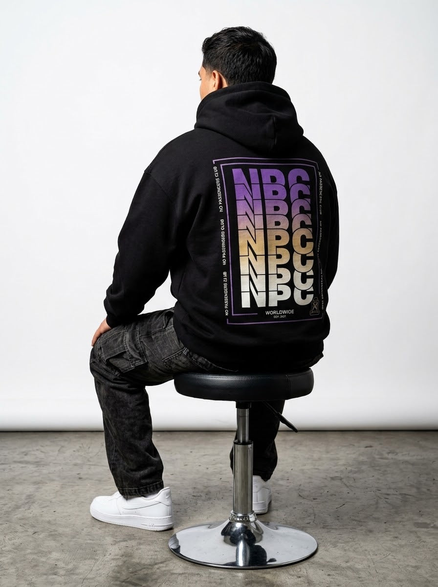 NPC FADE Relaxed Black Hoodie