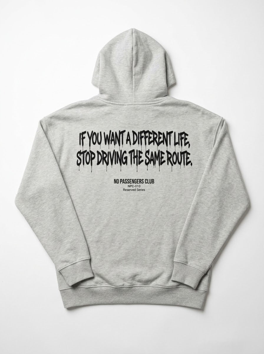 DIFFERENT LIFE Relaxed Grey Hoodie