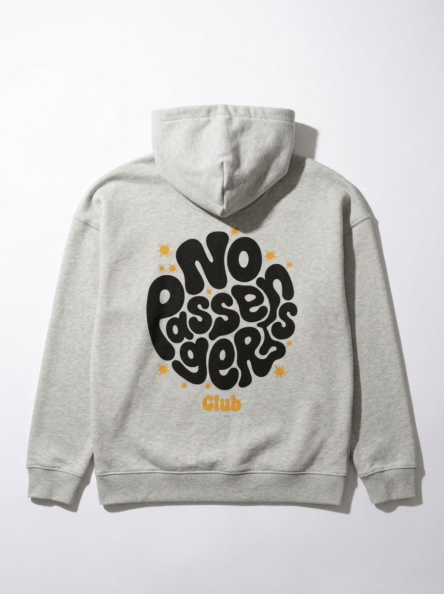 NO PASSENGERS SOFT Relaxed Grey Hoodie