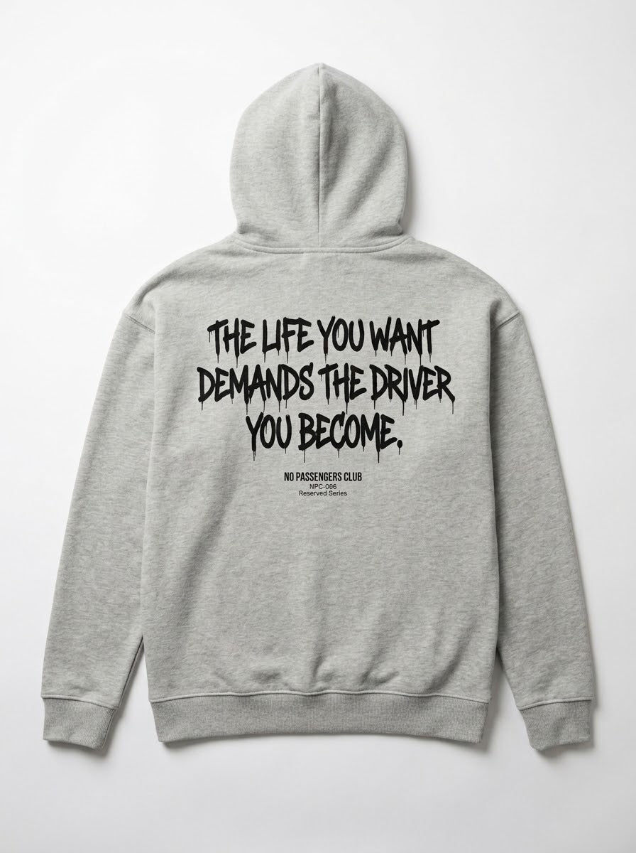 THE LIFE YOU WANT Relaxed Grey Hoodie