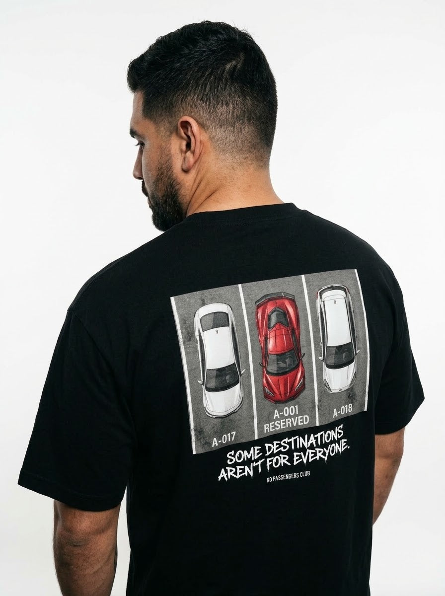 CORVETTE C8 PARK™ Oversized Black T-shirt