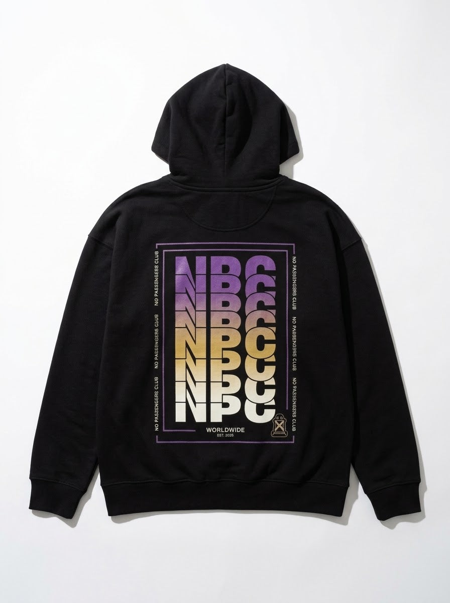 NPC FADE Relaxed Black Hoodie