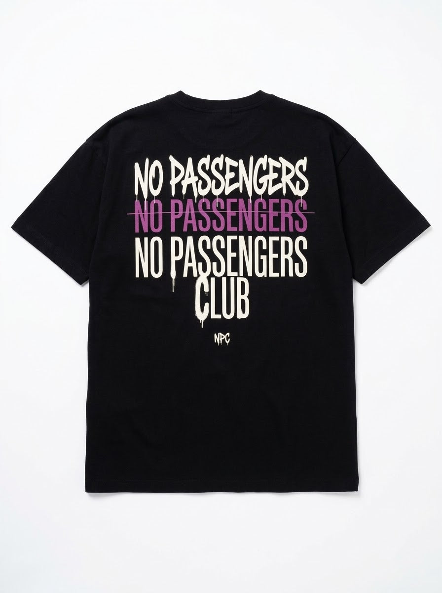 NO PASSENGERS 3X Oversized Black T-shirt