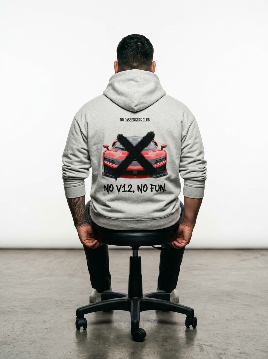 F80 NO FUN™ Relaxed Grey Hoodie