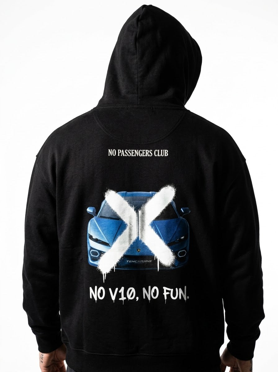 TEMERARIO NO FUN™ Relaxed Black Hoodie