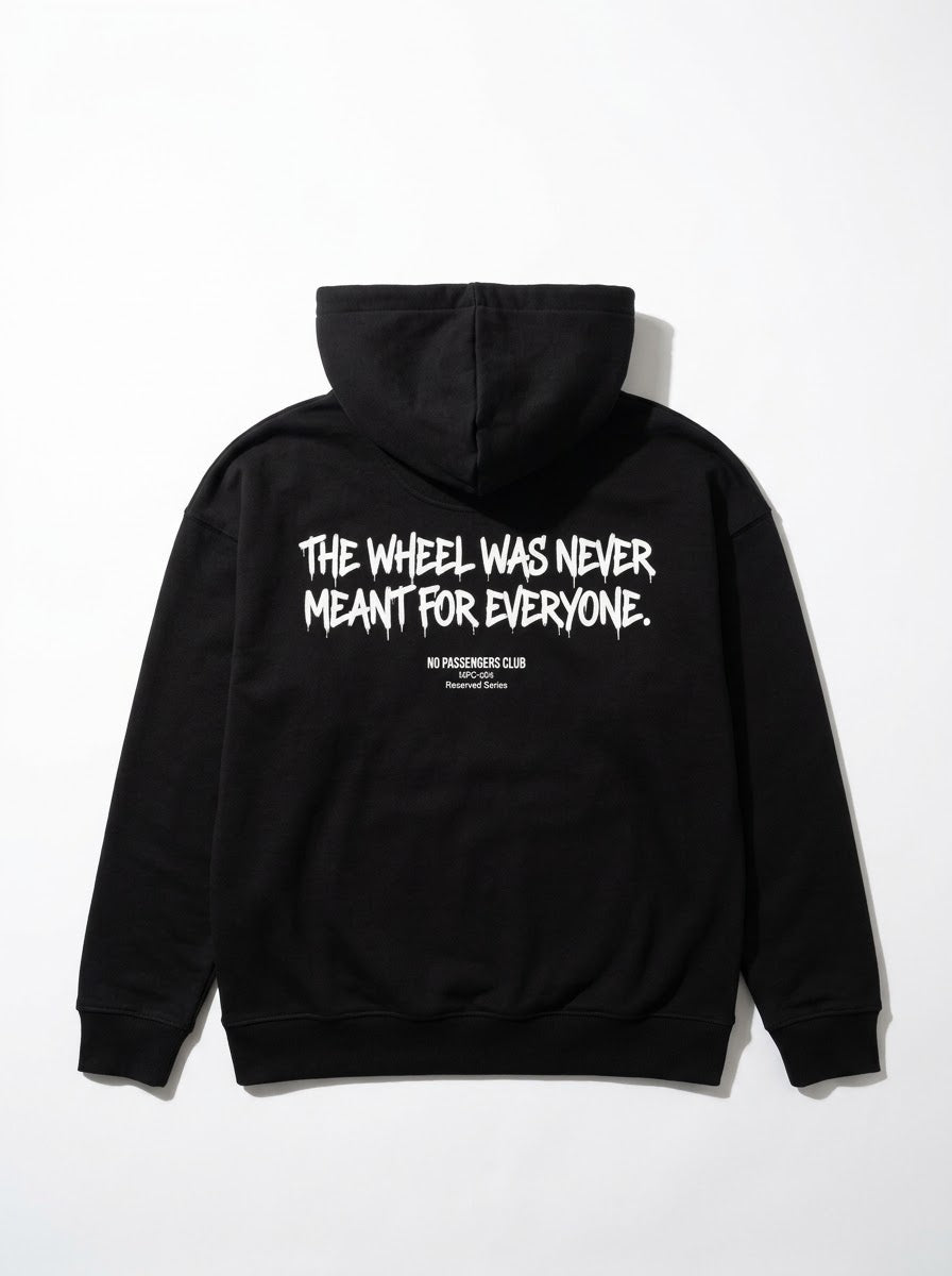 NEVER MEANT FOR EVERYONE Relaxed Black Hoodie