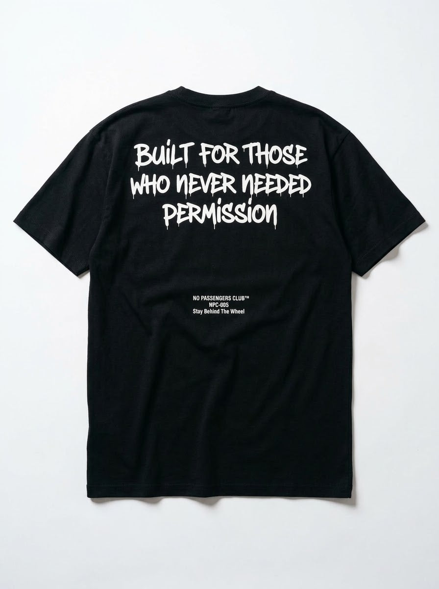 BUILT WITHOUT PERMISSION Oversized Black T-shirt