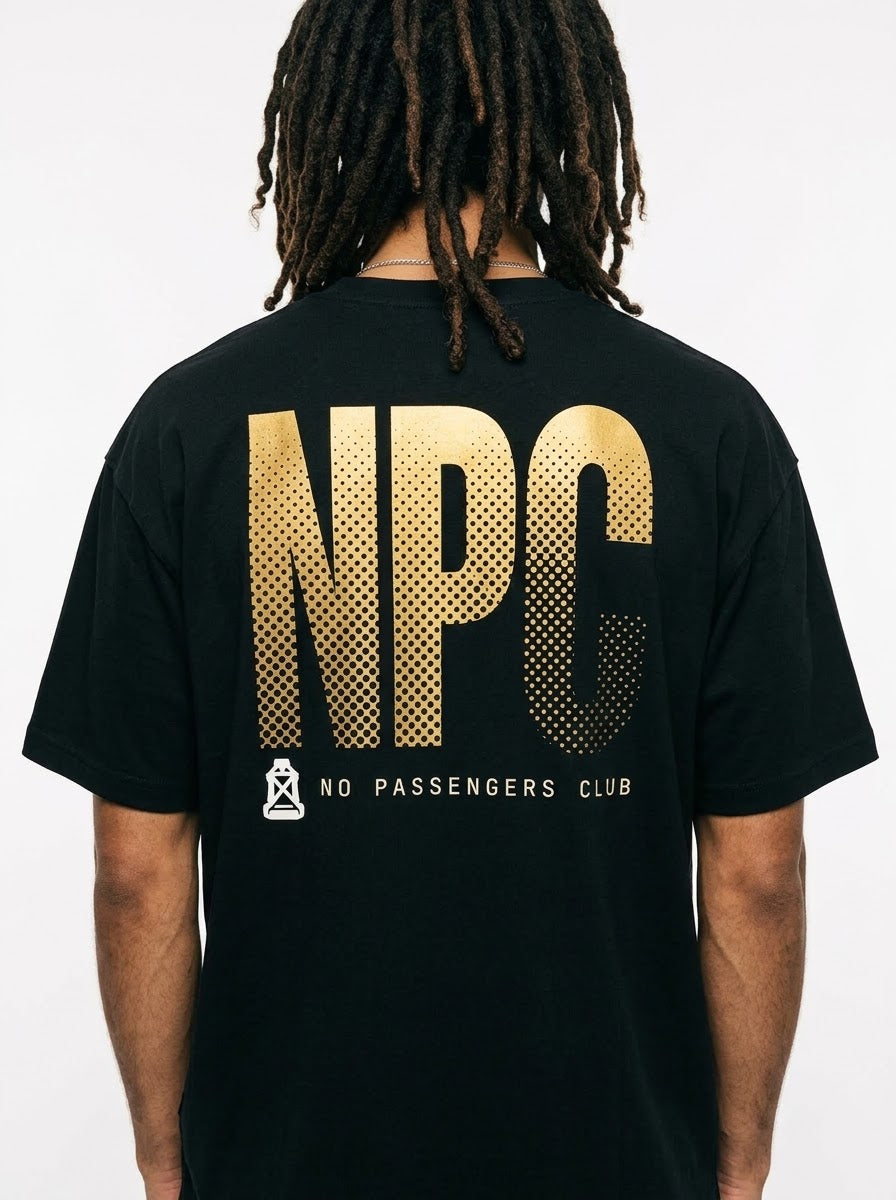 YELLOW GRADIENT Oversized Black T-shirt