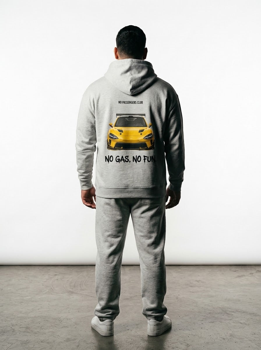 SU7 NO FUN™ Relaxed Grey Hoodie