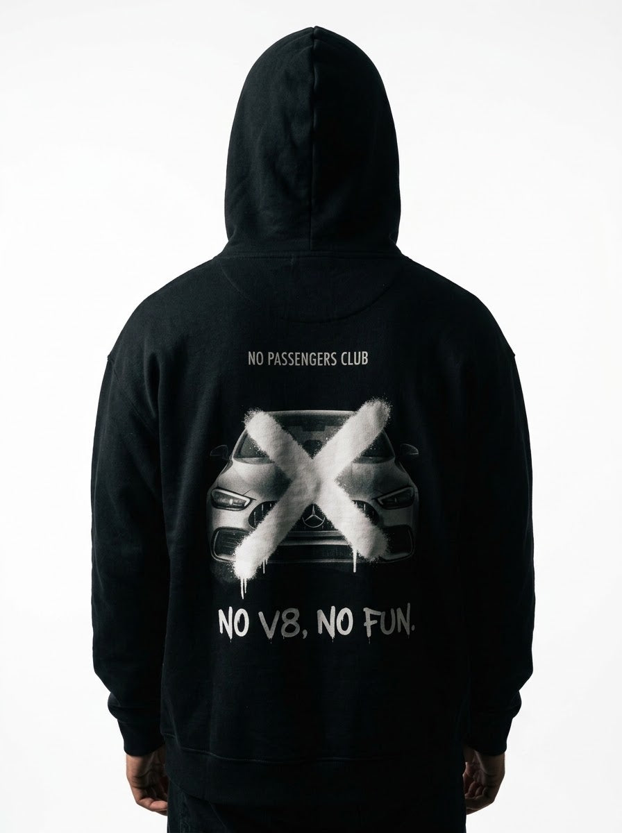 C63 2.0 NO FUN™ Relaxed Black Hoodie