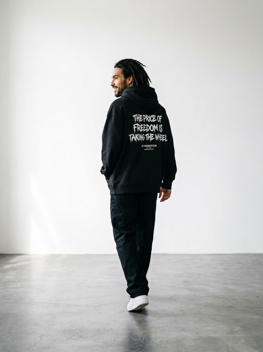 PRICE OF FREEDOM Relaxed Black Hoodie